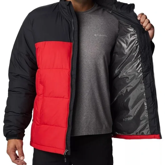 Columbia Men's Red Pike Lake Water Resistant Puffer Zipper Jacket Size M